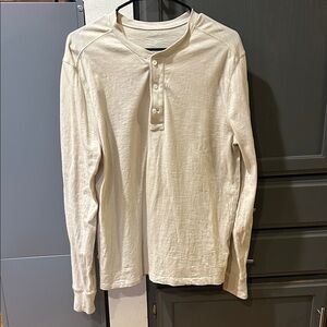 J. Crew Men's Long Sleeve Cream Henley